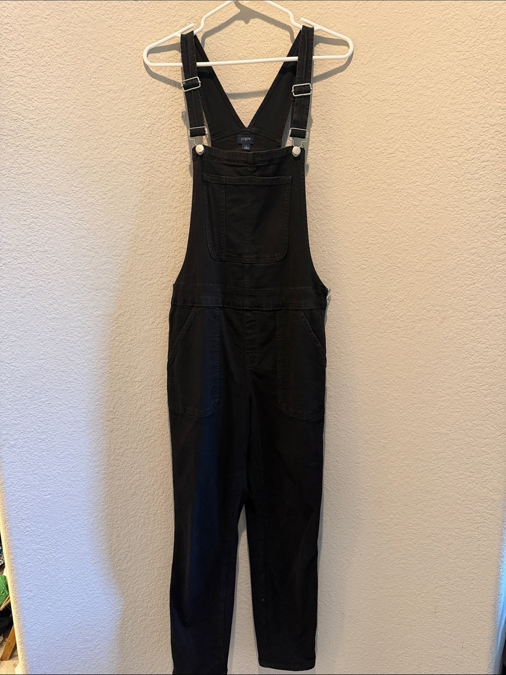 J. Crew Black Denim Overall Jumpsuit with Adjustable Straps